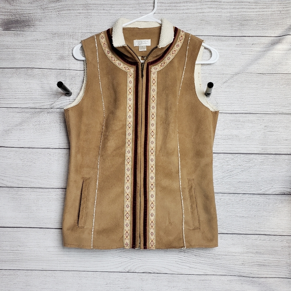 Y2K Christopher & Banks Western Inspired  Fleece Vest Women's Small‎